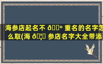 海参店起名不 🌺 重名的名字怎么取(海 🦊 参店名字大全带添字)